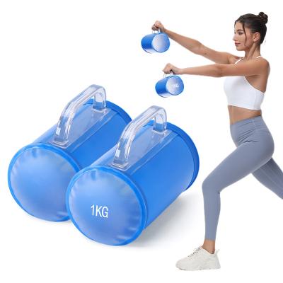 Deiris 2kg Water Dumbbell Pairs,Portable Travel Weights Adjustable Yoga Exercise Fitness Water Training Dumbbell Set